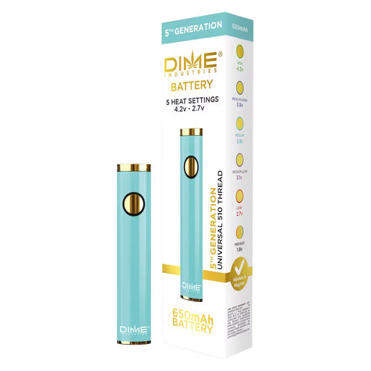 Dime Industries 5th Generation 510 Thread Battery Aqua Blue