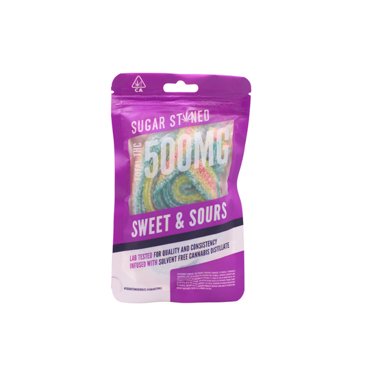 Sugar Stoned Sweet & Sours Strips Rainbow 500mg